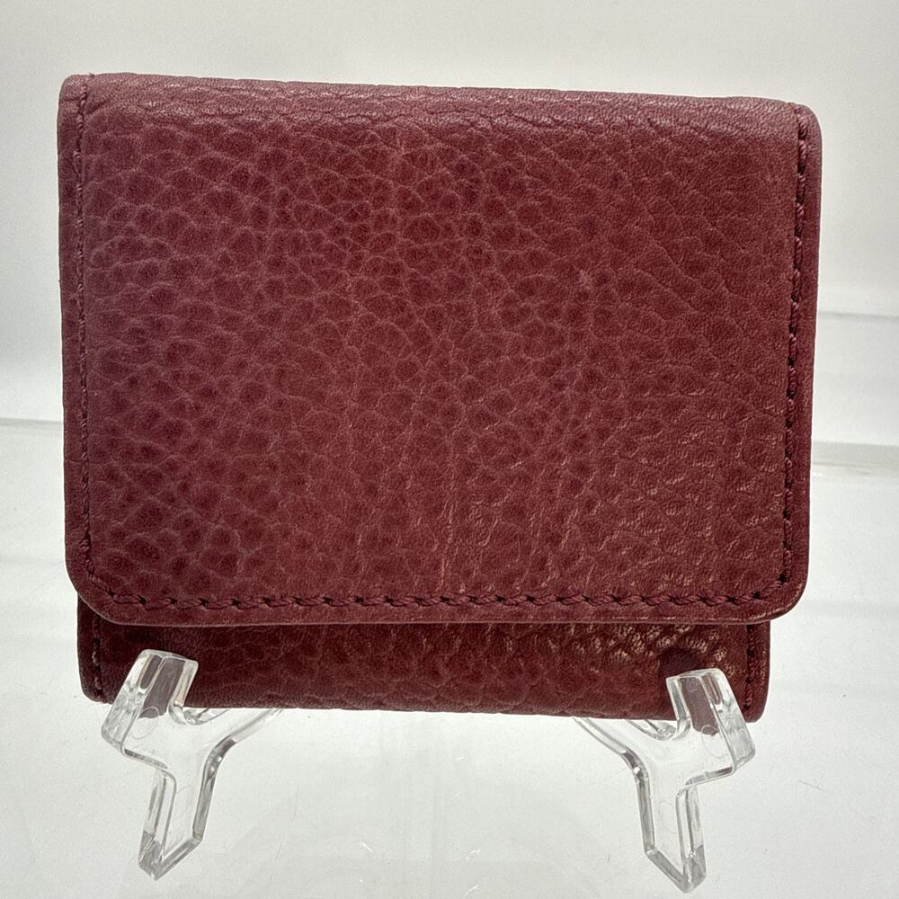 Rolfs Red Cowhide pebbled leather bi-fold wallet kisslock change id credit